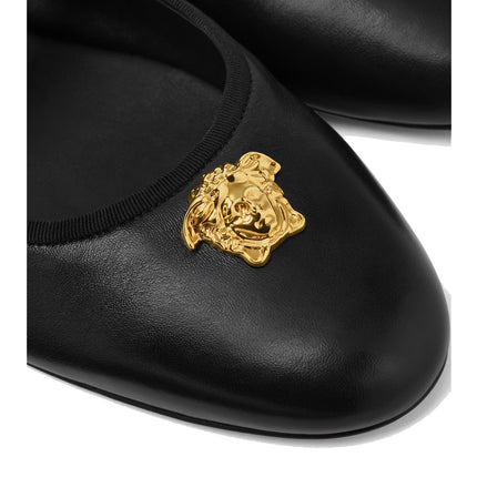 Versace Women's La Medusa Nappa Ballerinas Black