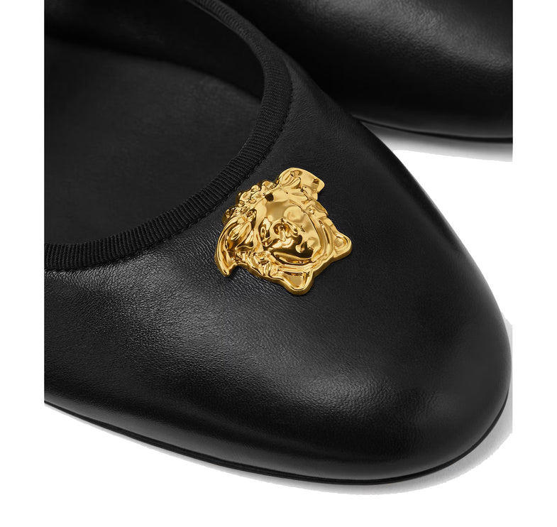 Versace Women's La Medusa Nappa Ballerinas Black