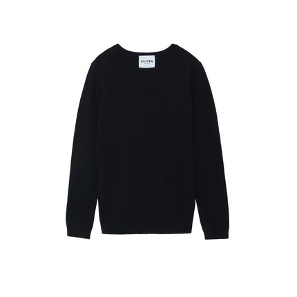 KUJTEN Women's Charly Round Neck Cashmere Sweater Black