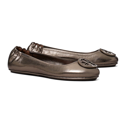 Tory Burch Women's Minnie Travel Ballet Spring Pewter