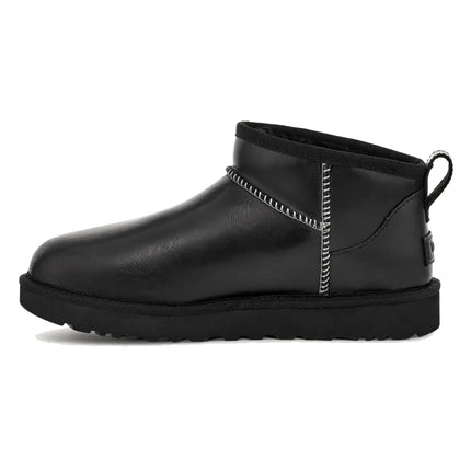 UGG Women's Classic Ultra Mini LTHR Regen Black - Hemen Kargoda