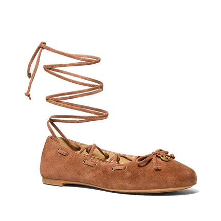 Michael Kors Women's Shae Flex Suede Ballet Flat Luggage