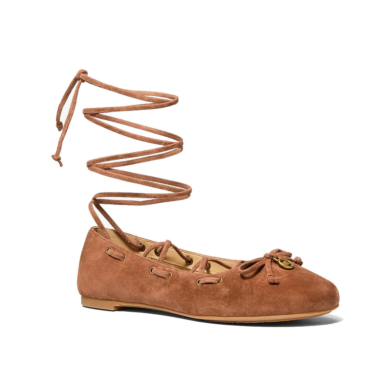 Michael Kors Women's Shae Flex Suede Ballet Flat Luggage