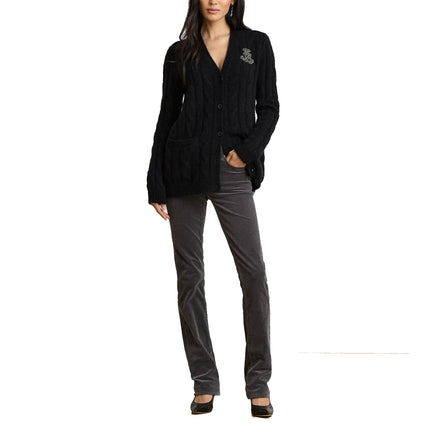 Polo Ralph Lauren Women's Bullion Cable-Knit Cardigan Black