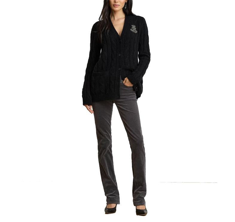 Polo Ralph Lauren Women's Bullion Cable-Knit Cardigan Black