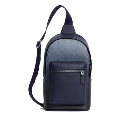 Coach Women's West Pack In Ombre Signature Canvas Silver/Blue