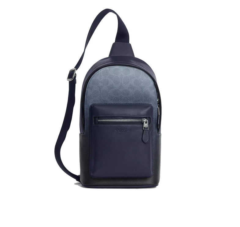Coach Women's West Pack In Ombre Signature Canvas Silver/Blue