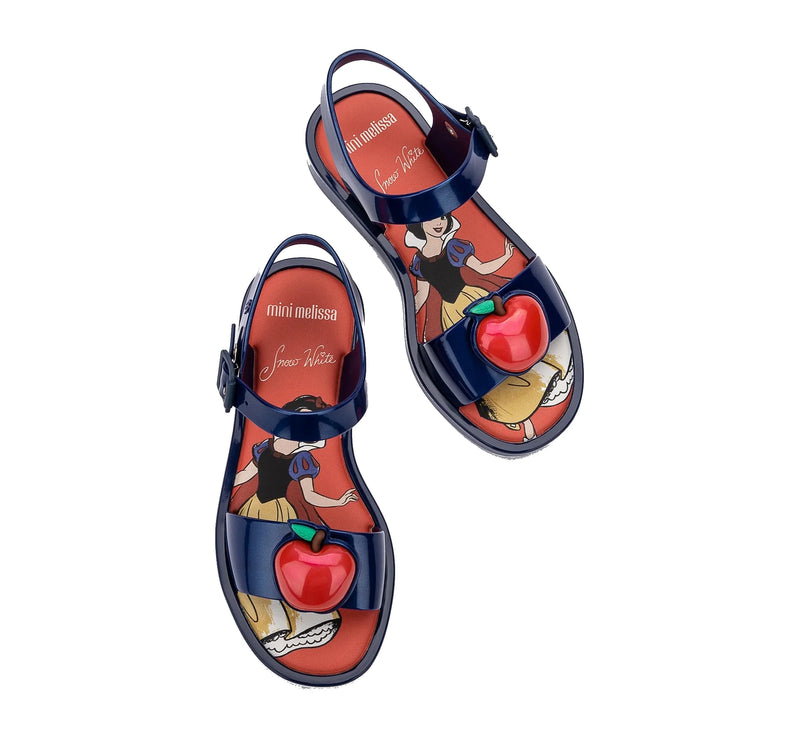 Mini Melissa + Disney Kids Mar Sandal Princess Metallic Blue