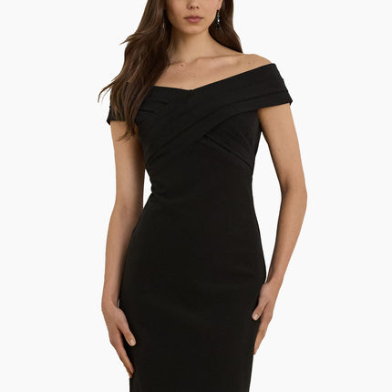 Polo Ralph Lauren Women's Crepe Off-the-Shoulder Cocktail Dress Black