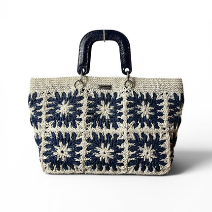 Sienna D'or Positano Handbag Navy/Cream - Hemen Kargoda