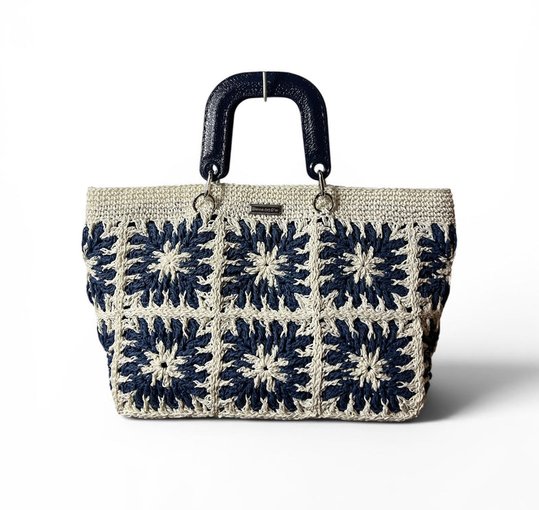 Sienna D'or Positano Handbag Navy/Cream - Hemen Kargoda