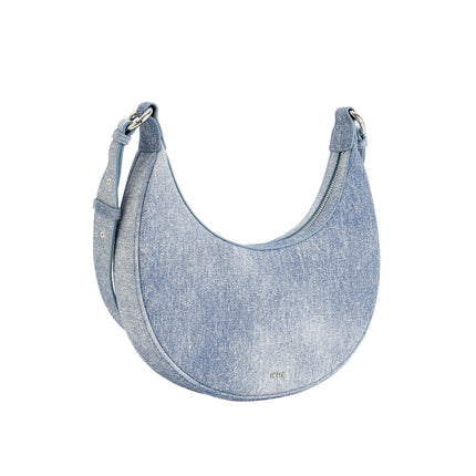 JW PEI Women's Carly Denim Embossed Saddle Bag Blue