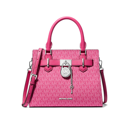 Michael Kors Women's Hamilton Small Signature Logo Satchel Dragon Fruit