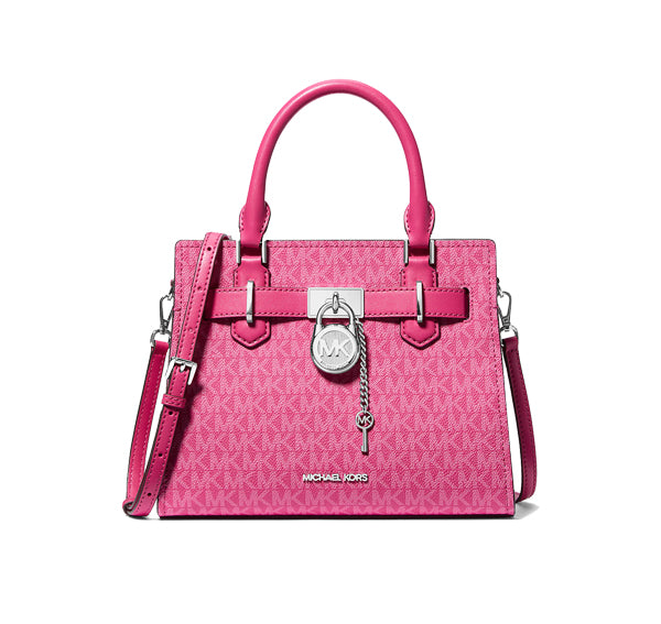 Michael Kors Women's Hamilton Small Signature Logo Satchel Dragon Fruit