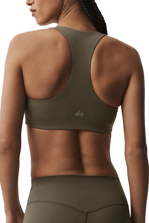 alo Women's Softsculpt Base Bra Olive Tree