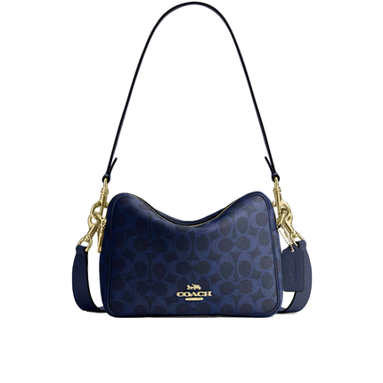 Coach Women's Carey Crossbody Bag In Signature Canvas Gold/Navy