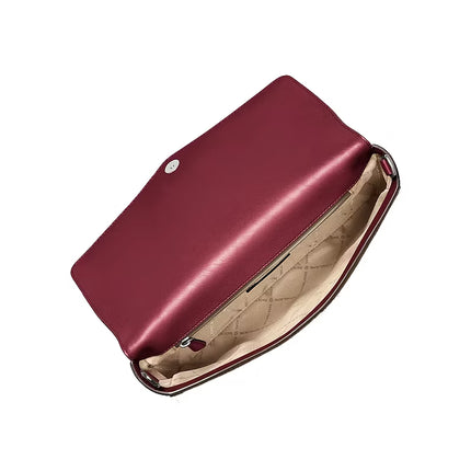 Michael Kors Women's Kacey Large Convertible Shoulder Bag Maroon/Silver