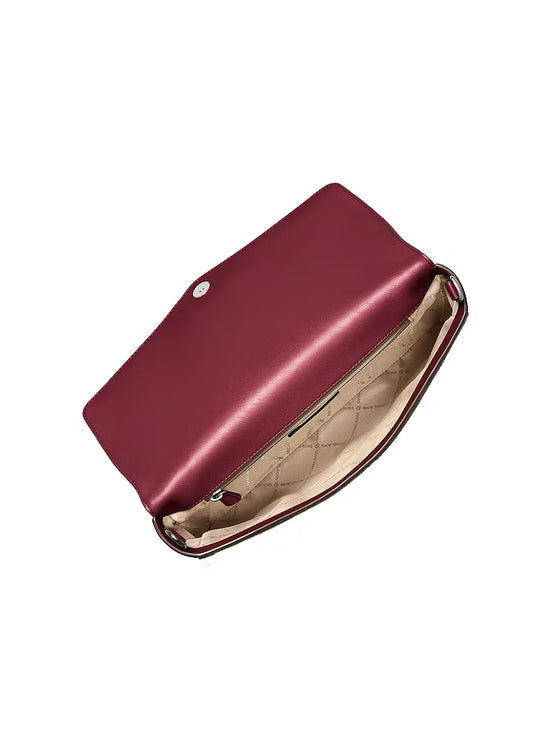 Michael Kors Women's Kacey Large Convertible Shoulder Bag Maroon/Silver