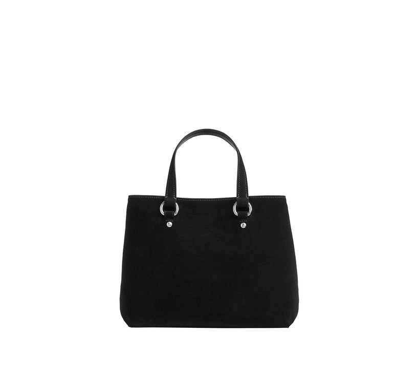 Coach Women's Station Carryall Bag Suede/Silver/Black