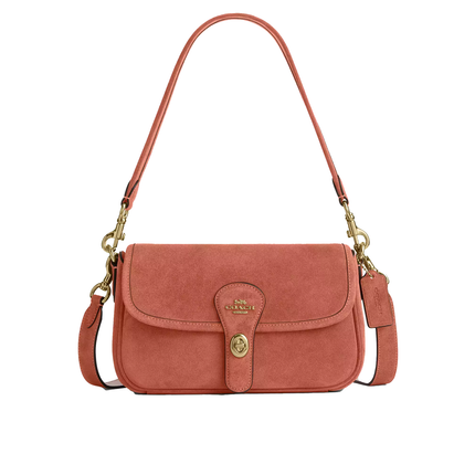 Coach Women's Hadley Shoulder Bag Suede/Gold/Clay