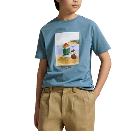 Polo Ralph Lauren Boy's Polo Bear Cotton Jersey Tee Camp Blue