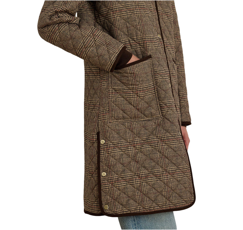 Polo Ralph Lauren Women's Glen Plaid Corduroy-Trim Quilted Jacket Heritage Plaid