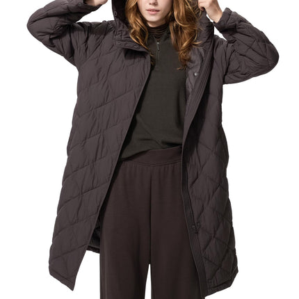 Uniqlo Women's Pufftech Long Coat 39 Dark Brown
