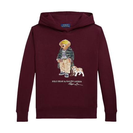 Polo Ralph Lauren Boy's Polo Bear Fleece Hoodie Classic Wine
