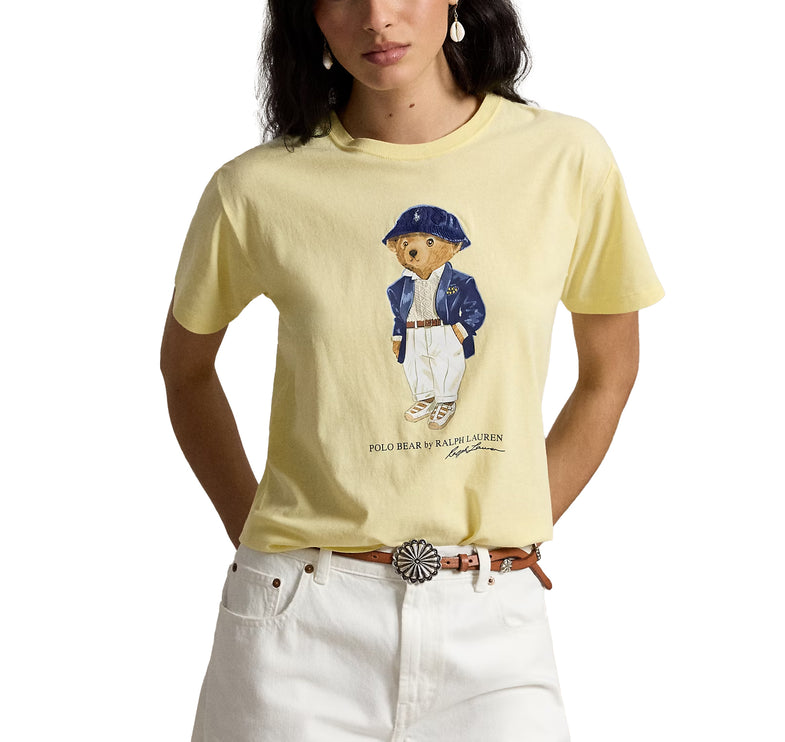 Polo Ralph Lauren Women's Polo Bear Cotton Jersey Tee Bird Yellow