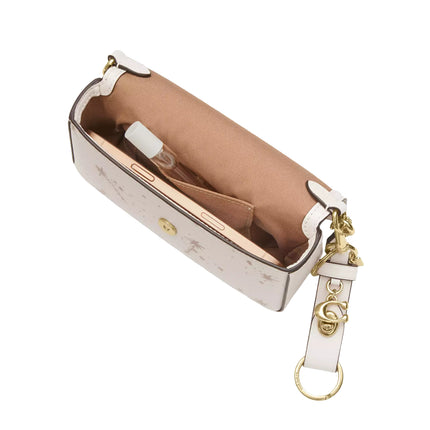 Coach Women's Mini Josie Top Handle Bag With Star Print Gold/Chalk Multi