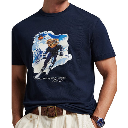 Polo Ralph Lauren Men's Classic Fit Polo Bear Jersey T-Shirt Worth Navy/Active Bear