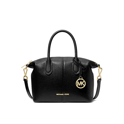 Michael Kors Women's Hyde Small Pebbled Leather Satchel Black - Hemen Kargoda