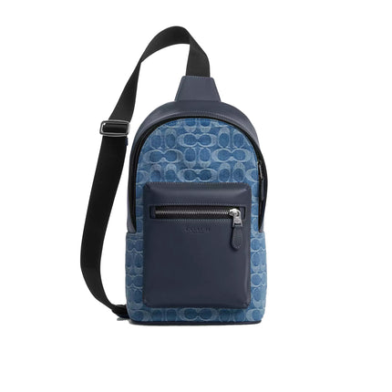 Coach Women's West Pack In Signature Denim Silver/Denim