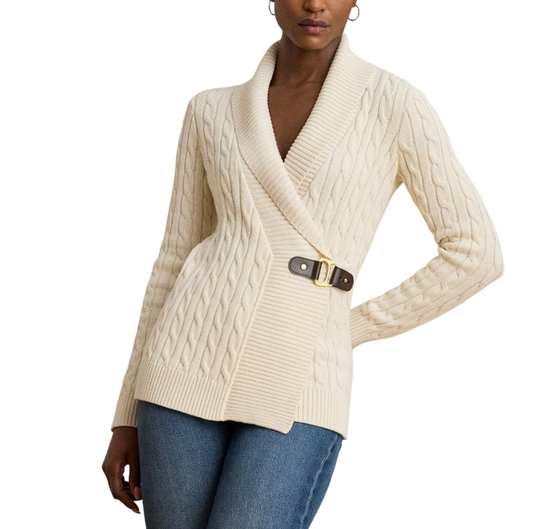 Polo Ralph Lauren Women's Buckled Cotton Sweater Mascarpone Cream