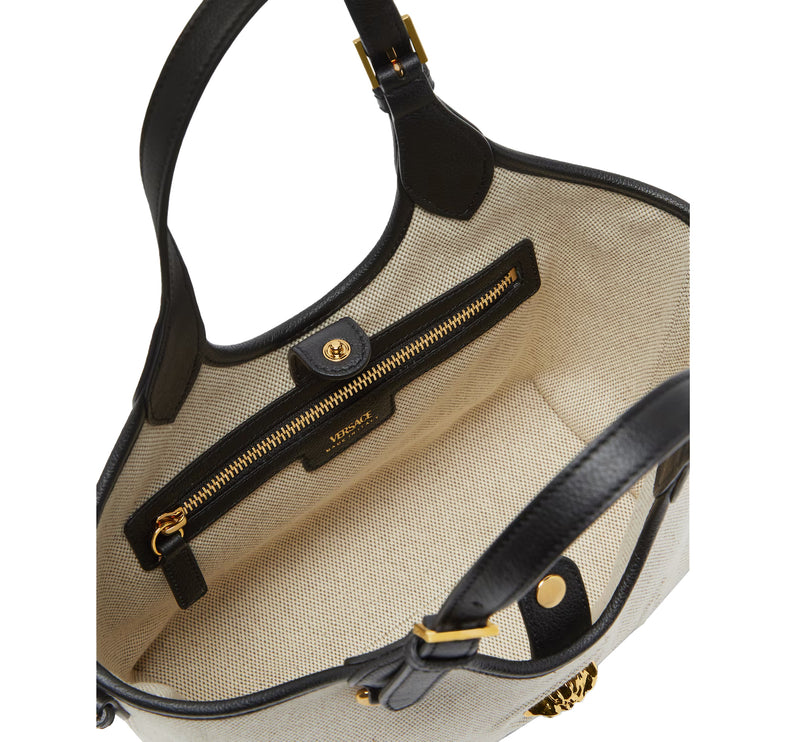 Versace Women's La Medusa Canvas Mini Tote Beige