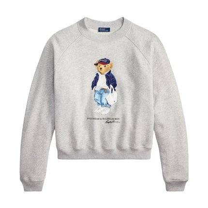 Polo Ralph Lauren Women's Polo Bear Lightweight Fleece Crewneck Light Smoke Heather
