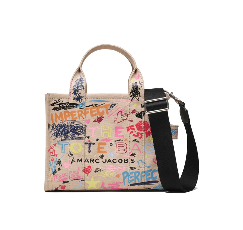 Marc Jacobs Women's The Punk Scribble Canvas Small Tote Bag Beige
