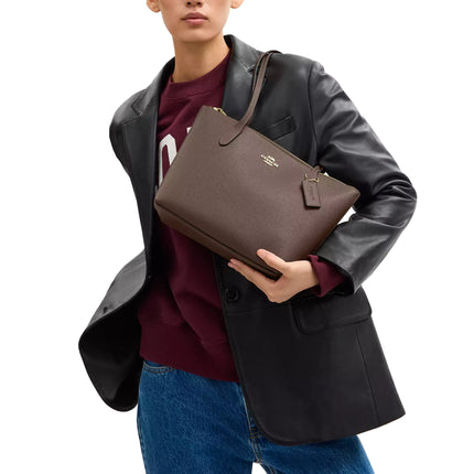 Coach Women's Fiona Zip Tote Bag Gold/Dark Stone