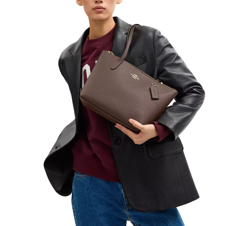 Coach Women's Fiona Zip Tote Bag Gold/Dark Stone