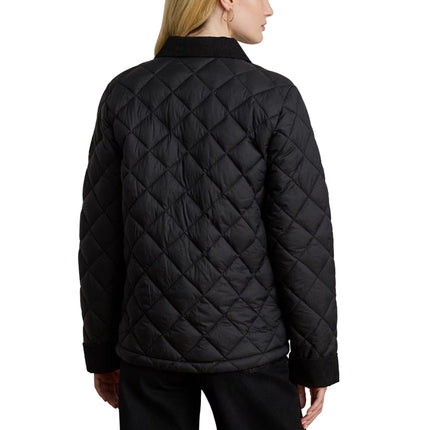 Polo Ralph Lauren Women's Corduroy-Trim Quilted Barn Jacket Black