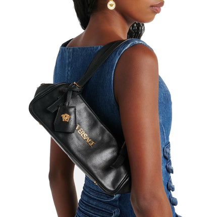 Versace Women's Versace Tag Nappa Medium Bowling Bag Black