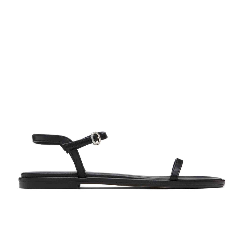 AEYDE Women's Nettie Leather Sandals Black Nappa