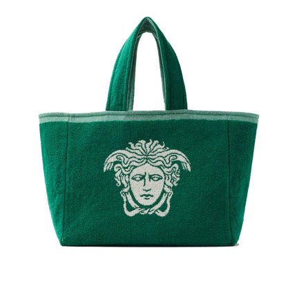 Versace Women's Cotton Terry Jacquard Tote Green