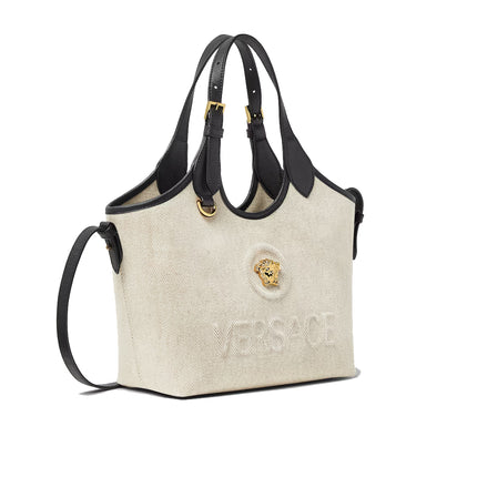 Versace Women's La Medusa Canvas Mini Tote Beige
