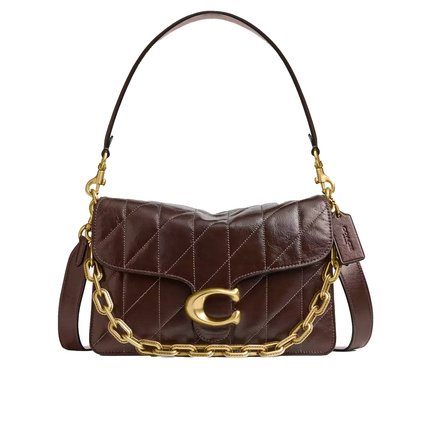 Coach Women's Chain Tabby Shoulder Bag With Quilting Brass/Maple