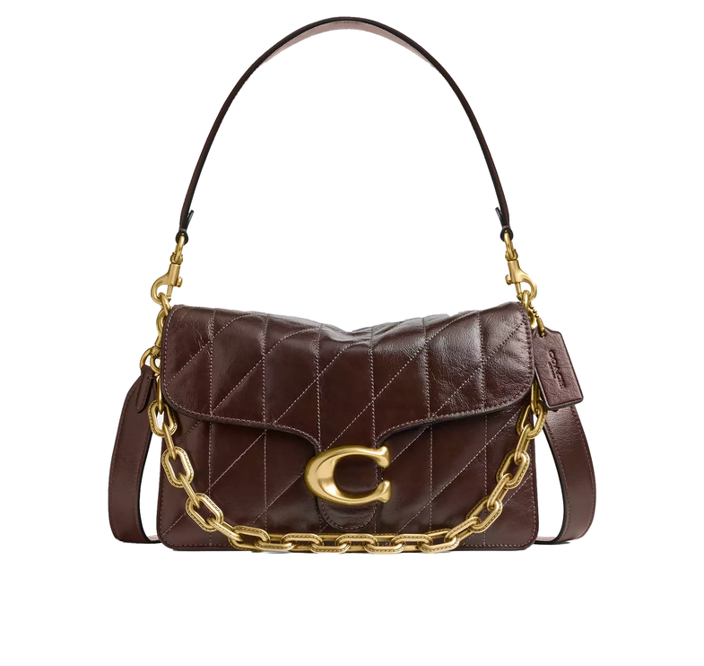 Coach Women's Chain Tabby Shoulder Bag With Quilting Brass/Maple