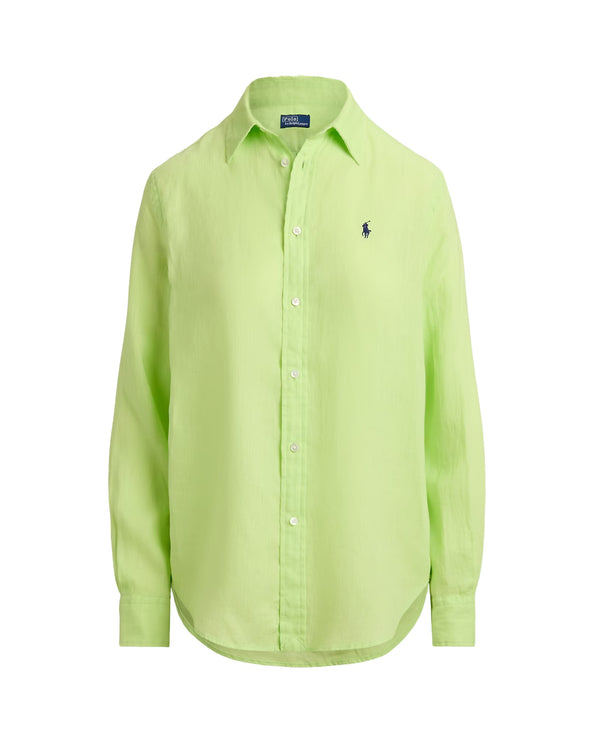Polo Ralph Lauren Women's Classic Fit Linen Shirt Electric Lime