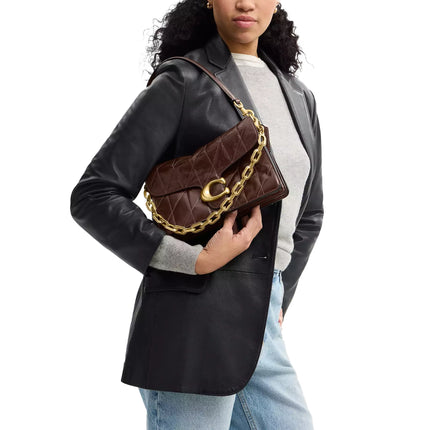 Coach Women's Chain Tabby Shoulder Bag With Quilting Brass/Maple