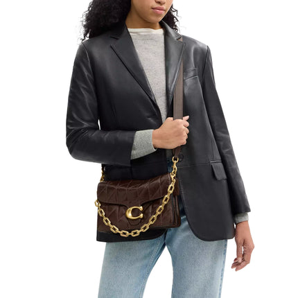 Coach Women's Chain Tabby Shoulder Bag With Quilting Brass/Maple