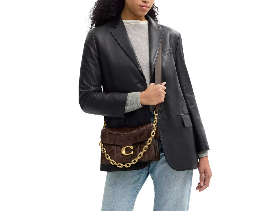 Coach Women's Chain Tabby Shoulder Bag With Quilting Brass/Maple